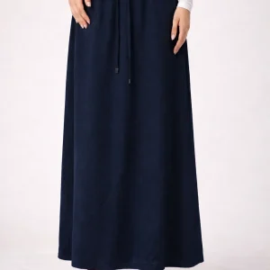 חצאית ג'רסי כחול גומי ושרוך