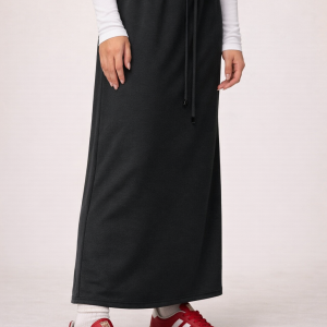 חצאית ג'רסי שחור גומי ושרוך