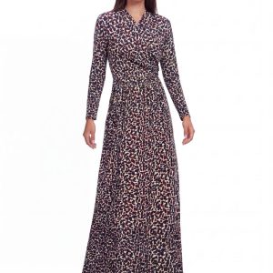 שמלת בית מעטפת ריבועים בורדו